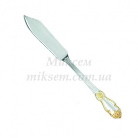 Нож для рыбы «Серебряная Роза» с позолотой (Мельхиор, Кольчугино)