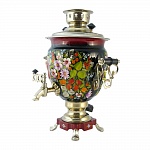 Самовар расписной «Розовые васильки», 3л (С-к/ж)