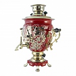 Самовар расписной «Кудрина на красном», 3л (С-к/ж)