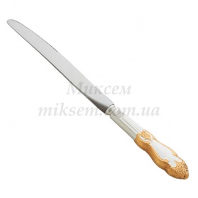 Нож столовый «Серебряная Роза» с позолотой (Мельхиор, Кольчугино)